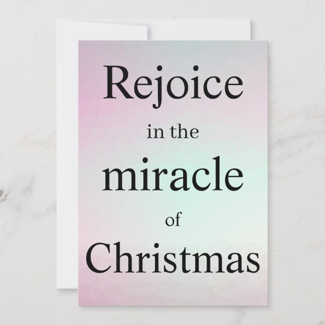 Rejoice In The Miracle Of Christmas Dankeskarte (Vorderseite)