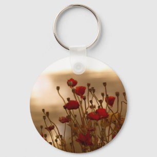 REJOICE Red Poppies Blumendesign Schlüsselanhänger