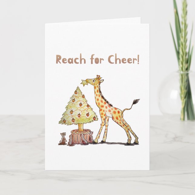 Rejoignez la joie ! Carte d'art de Noël Giraffe (Devant)