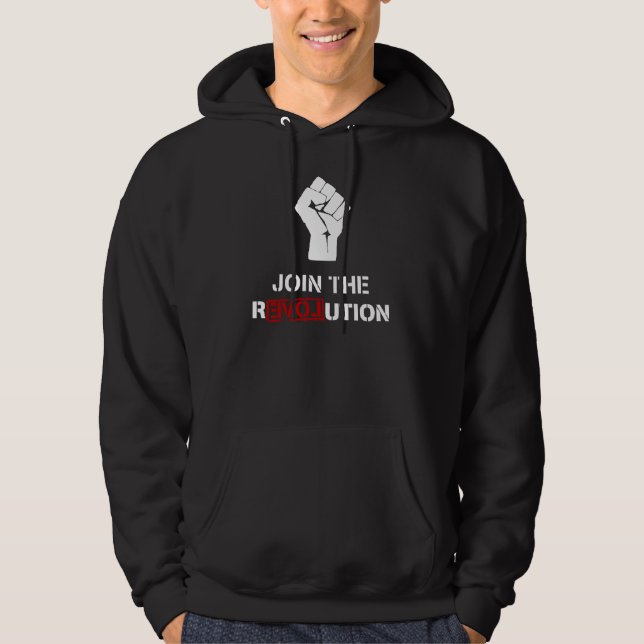 Rejoignez La Révolution - Black Mens Fleece Sweat  (Devant)