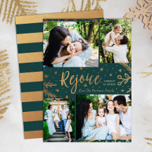 Réjouissez | Coller la carte de Noël | Faux Foil G