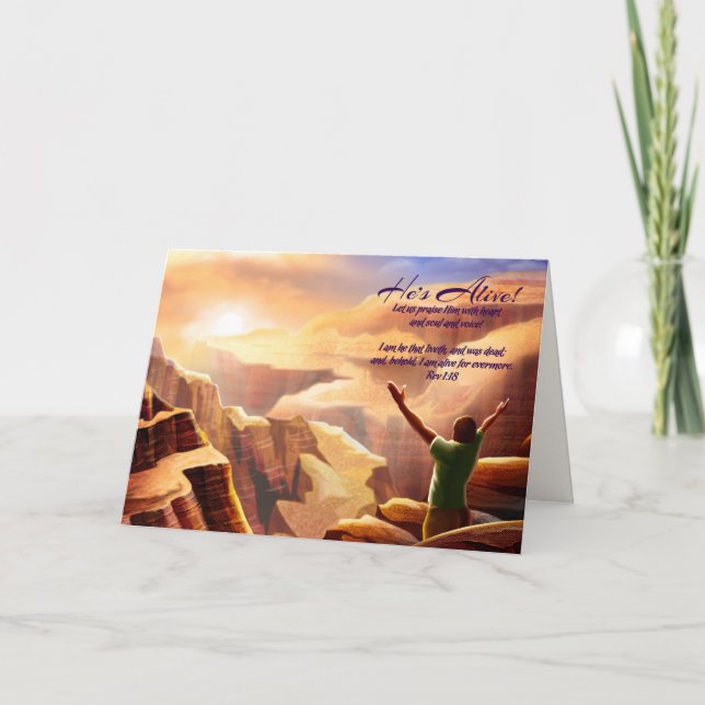 Réjouissez-vous. Carte religieuse chrétienne de Pâ (Devant)