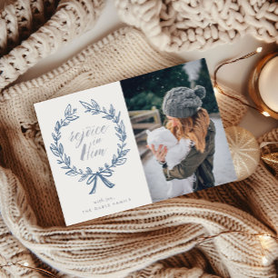 Réjouissez-vous en lui Wreath Carte photo de vacan