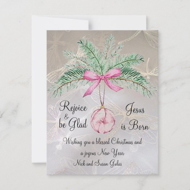 Réjouissez-vous et soyez heureux Carte de Noël Pla (Devant)