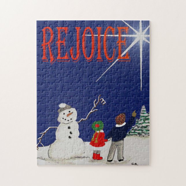 Réjouissez-vous ! Puzzle amusant. Jeu de famille.  (Vertical)