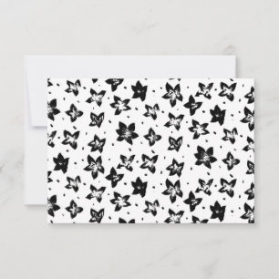 Rekonstruiertes Blumenmuster - Achromatische Goth Dankeskarte