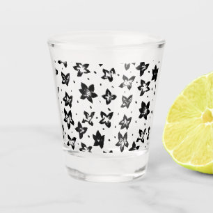 Rekonstruiertes Blumenmuster - Achromatische Goth Schnapsglas