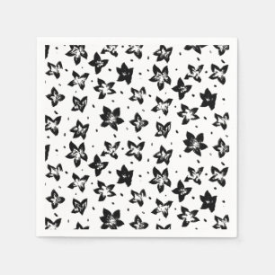 Rekonstruiertes Blumenmuster - Achromatische Goth Serviette