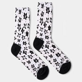 Rekonstruiertes Blumenmuster - Achromatische Goth Socken