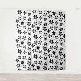 Rekonstruiertes Blumenmuster - Achromatische Goth Wandteppich