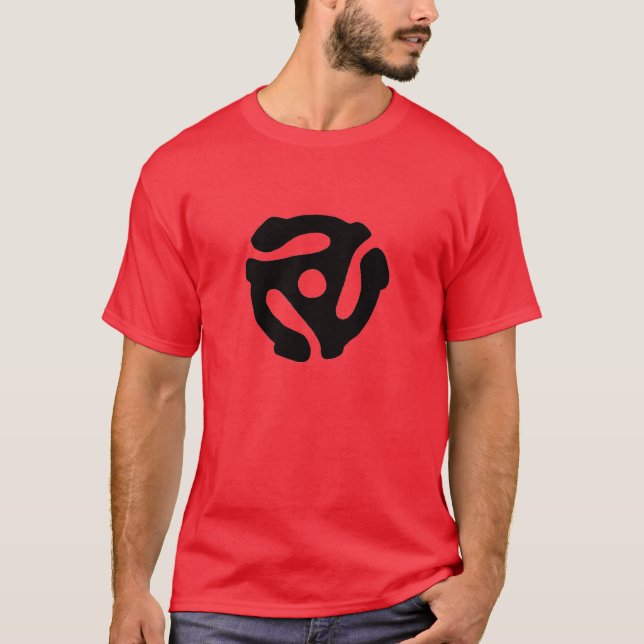 Rekordadapter-Shirt mit 45 U/min T-Shirt (Vorderseite)