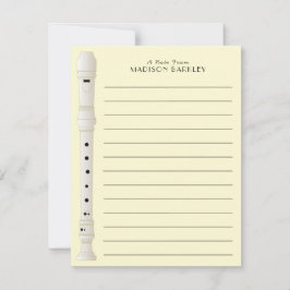 Rekorder Music Teacher Dankeskarte