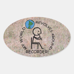 Rekorder - World Revolves rund um Oval Sticker