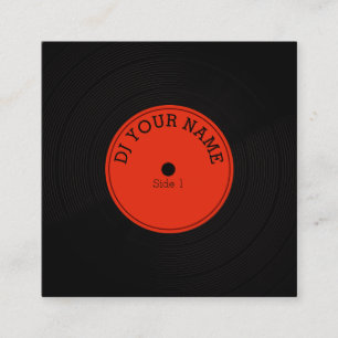 Rekordplattenvinylmusikalische Abdeckung Quadratische Visitenkarte