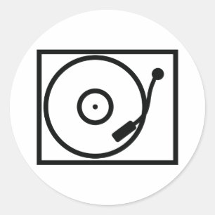 Rekordspieler-Turntableikone Runder Aufkleber