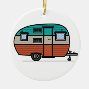 **REKREATIONALES FAHRZEUG** WEIHNAMEN KERAMIK ORNAMENT