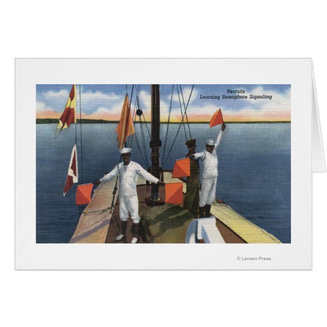 Rekruten lernen Semaphore Signaling - US-Marine (Vorderseite (Horizontal))