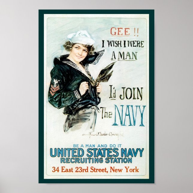 Rekrutierung der Marine im Ersten Weltkrieg Poster (Vorne)