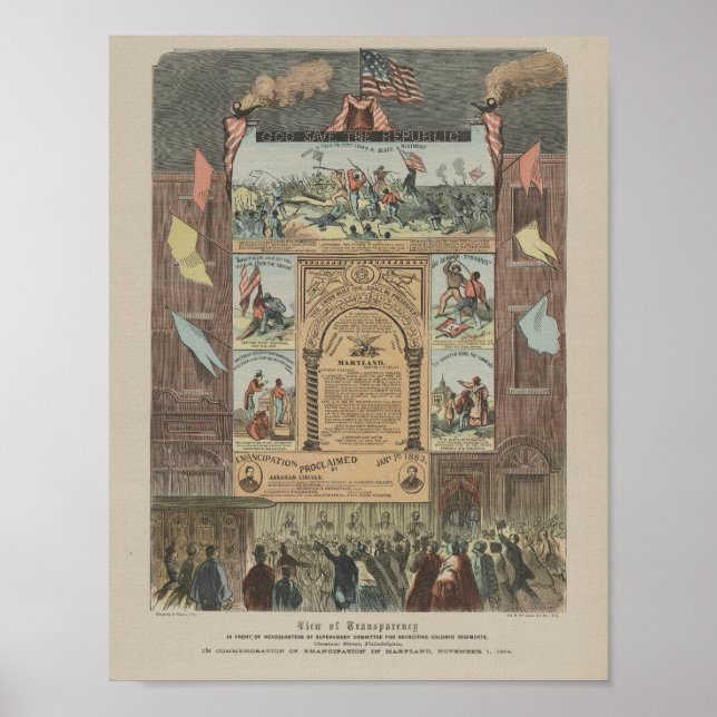Rekrutierung farbiger Regimes in Philadelphia Poster (Vorne)