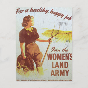 Rekrutierungsposter der Landfrauenarmee im Vintage Postkarte