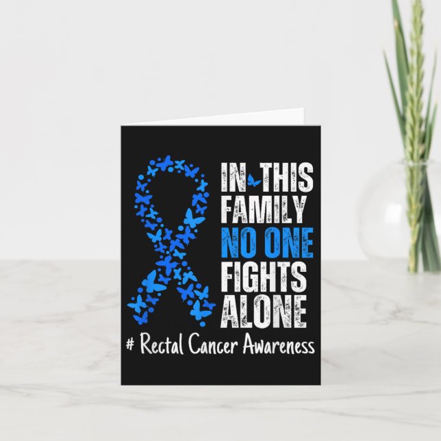 Rektal Cancer Awareness Month Blue Ribbon Butterfl Karte (Vorderseite)