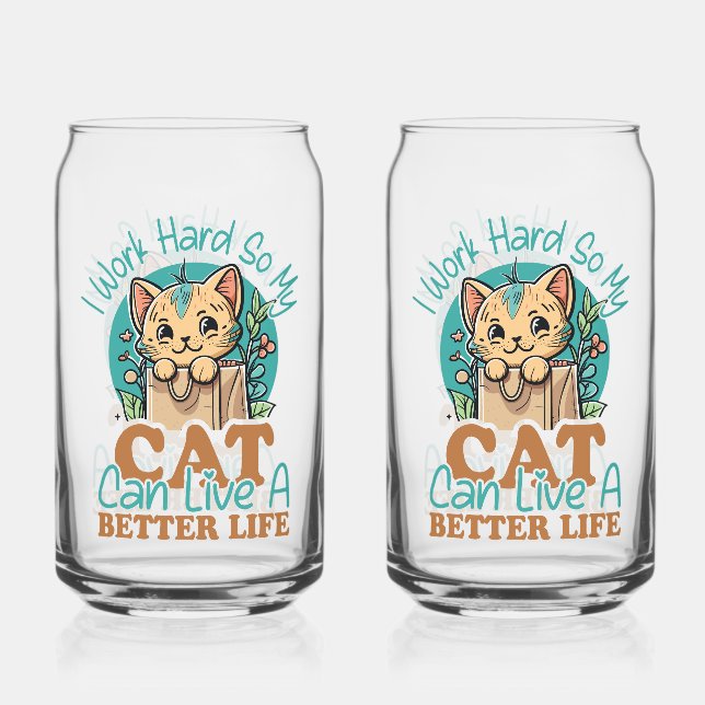 Relatable "Work Hard for My Cat" Humor (Recto)