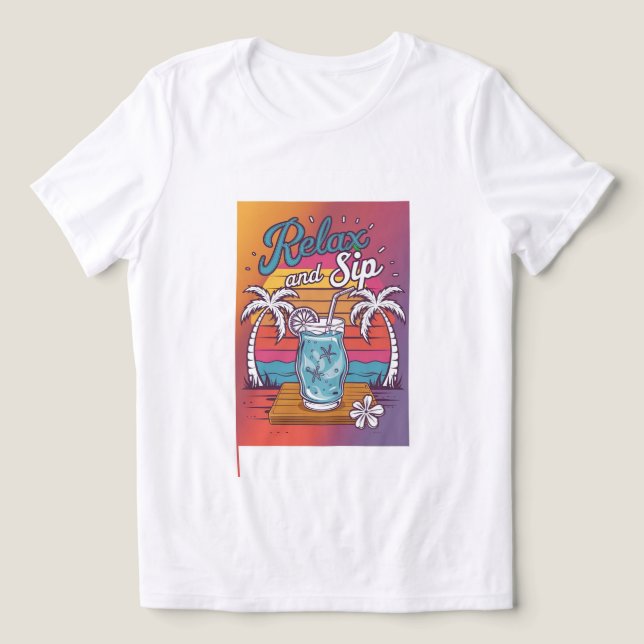 "Relax and Sip" Tri-Blend Shirt (Design Vorderseite)