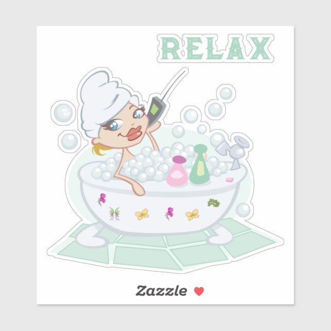 Relax Bathtub Aufkleber (Blatt)