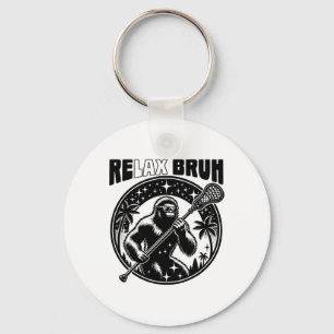 Relax Bro Bruh Funny Bigfoot Lax Lacrosse Men Boys Schlüsselanhänger