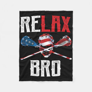 Relax Bro Lacrosse American Flag Lax Lacrosse Play Fleecedecke