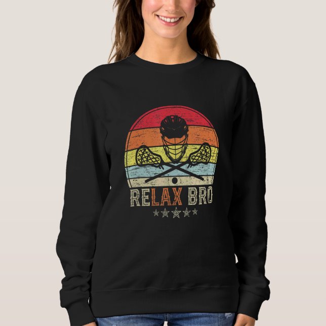 RELAX BRO Vintag Retro Style Lacrosse Sweatshirt (Vorderseite)