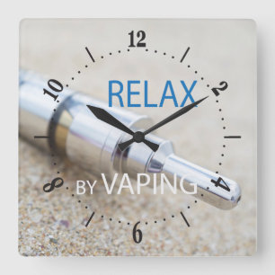Relax by vaping square wall clock quadratische wanduhr