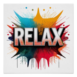 Relax Comic Sound Effect - Fett und spielerisch P Poster