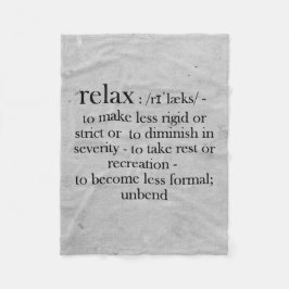 Relax - Definition Spaß Erinnerung zur Erholung Fleecedecke