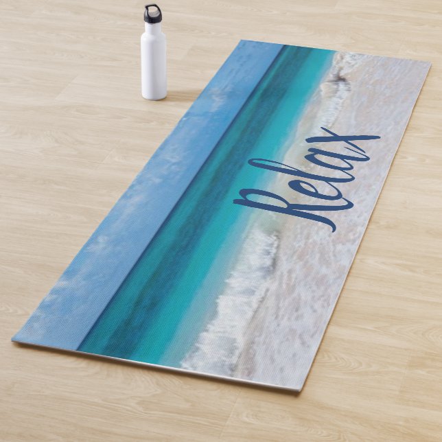 "Relax" Der schöne blaue Strand Yogamatte (Beispiel)