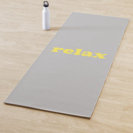Relax graugelbe moderne Typografie lustig cool Yogamatte