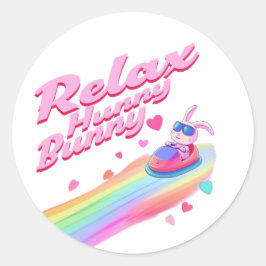 Relax Hunny Bunny Runder Aufkleber