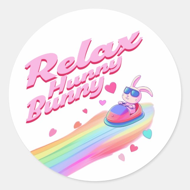 Relax Hunny Bunny Runder Aufkleber (Vorderseite)