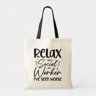 Relax Ich bin Sozialarbeiterin Funny Remüde Mama V Tragetasche