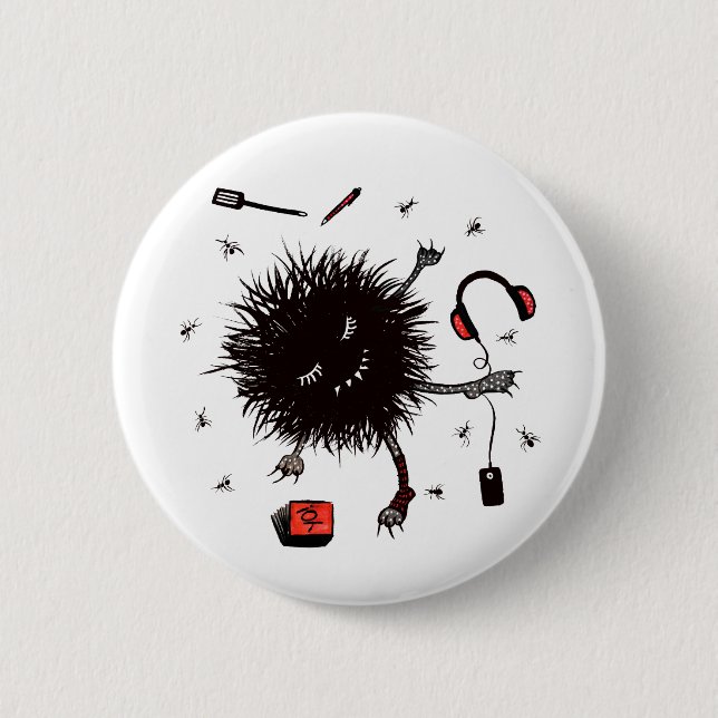 Relax Lazy Monster Niedlich Funny Button (Vorderseite)