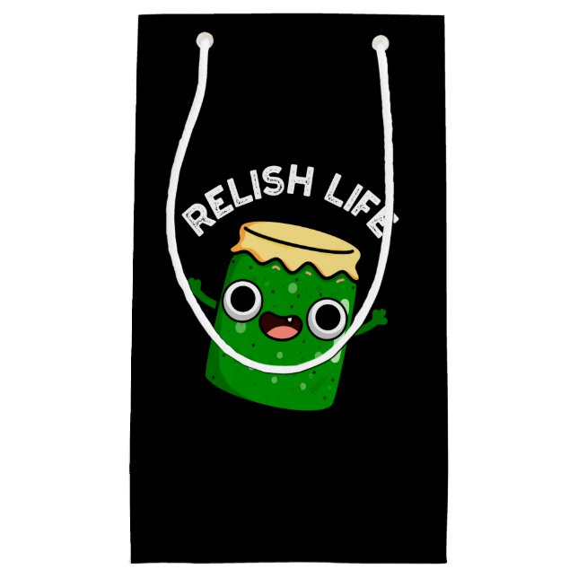 Relax Life Funny Food Pun Dark BG Kleine Geschenktüte (Vorderseite)