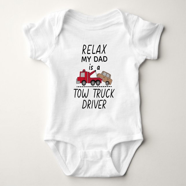 Relax Mein Vater ist ein Schleppfahrer - Schleppwa Baby Strampler (Vorderseite)