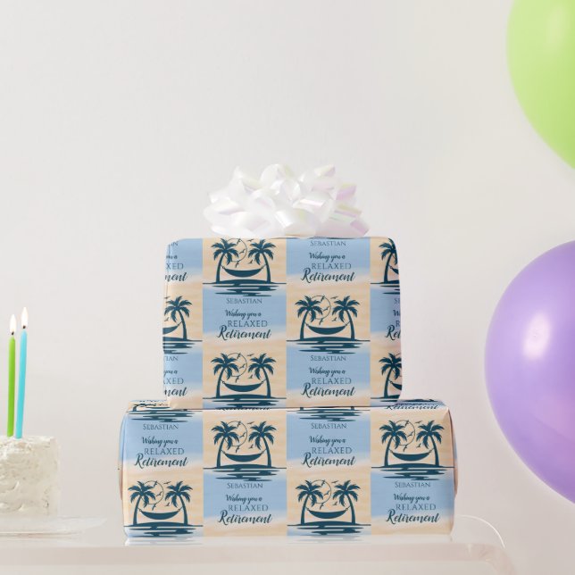 Relax Retirement Beach Hammock Geschenkpapier (Partygeschenke)