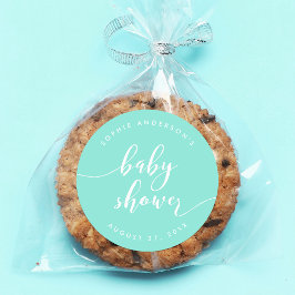 Relax Script Baby Dusche Minze Runder Aufkleber