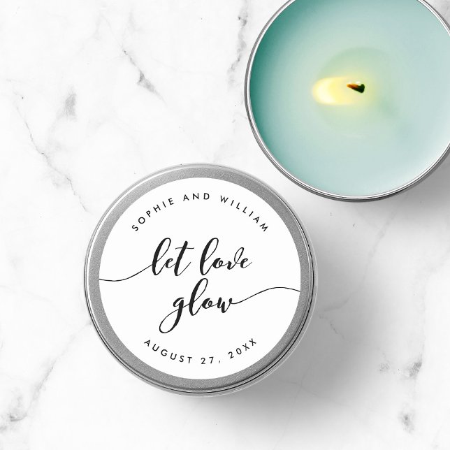 Relax Script Gelassen Liebe Glow Gastgeschenk Hoch Runder Aufkleber (Von Creator hochgeladen)