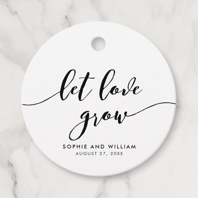 Relax Script Gelassen Liebe Grow Wedding Geschenkanhänger (Vorderseite)