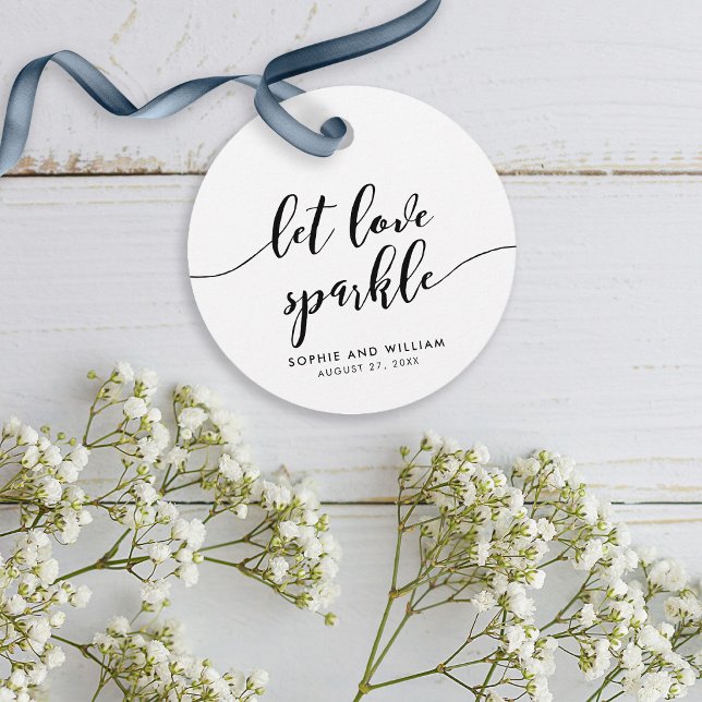 Relax Script Gelassen Liebe Sparkle Wedding Geschenkanhänger (Von Creator hochgeladen)