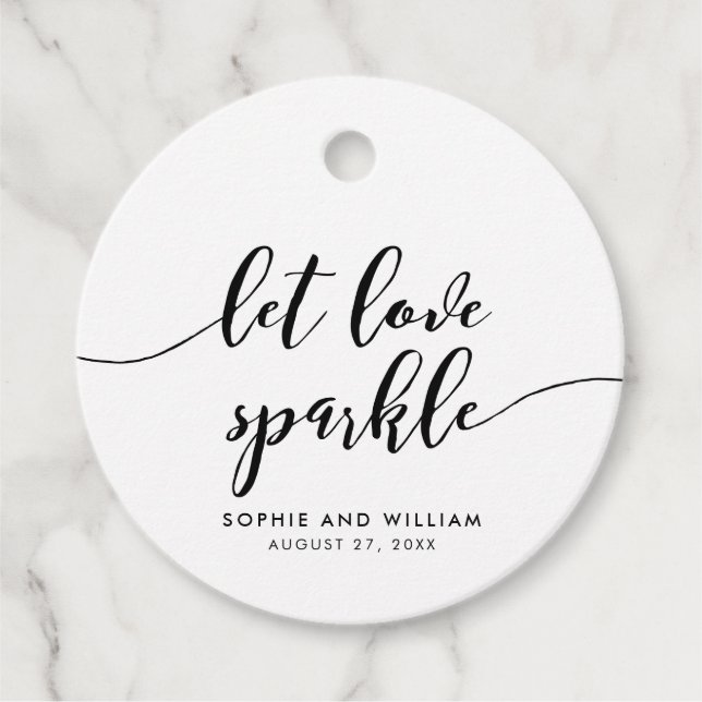 Relax Script Gelassen Liebe Sparkle Wedding Geschenkanhänger (Vorderseite)