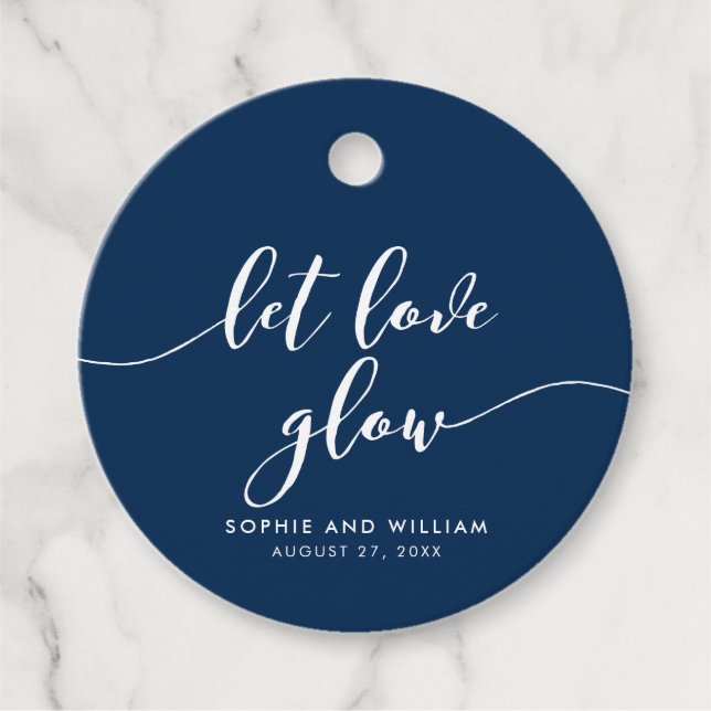 Relax Script Lass Liebe Glow Editable Color Weddin Geschenkanhänger (Vorderseite)