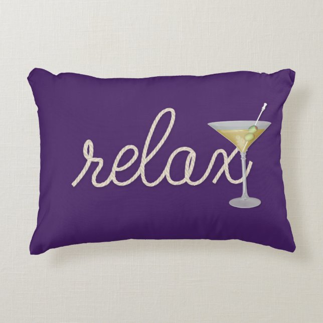 Relax Text Segel mit Martini Dekokissen (Vorderseite)